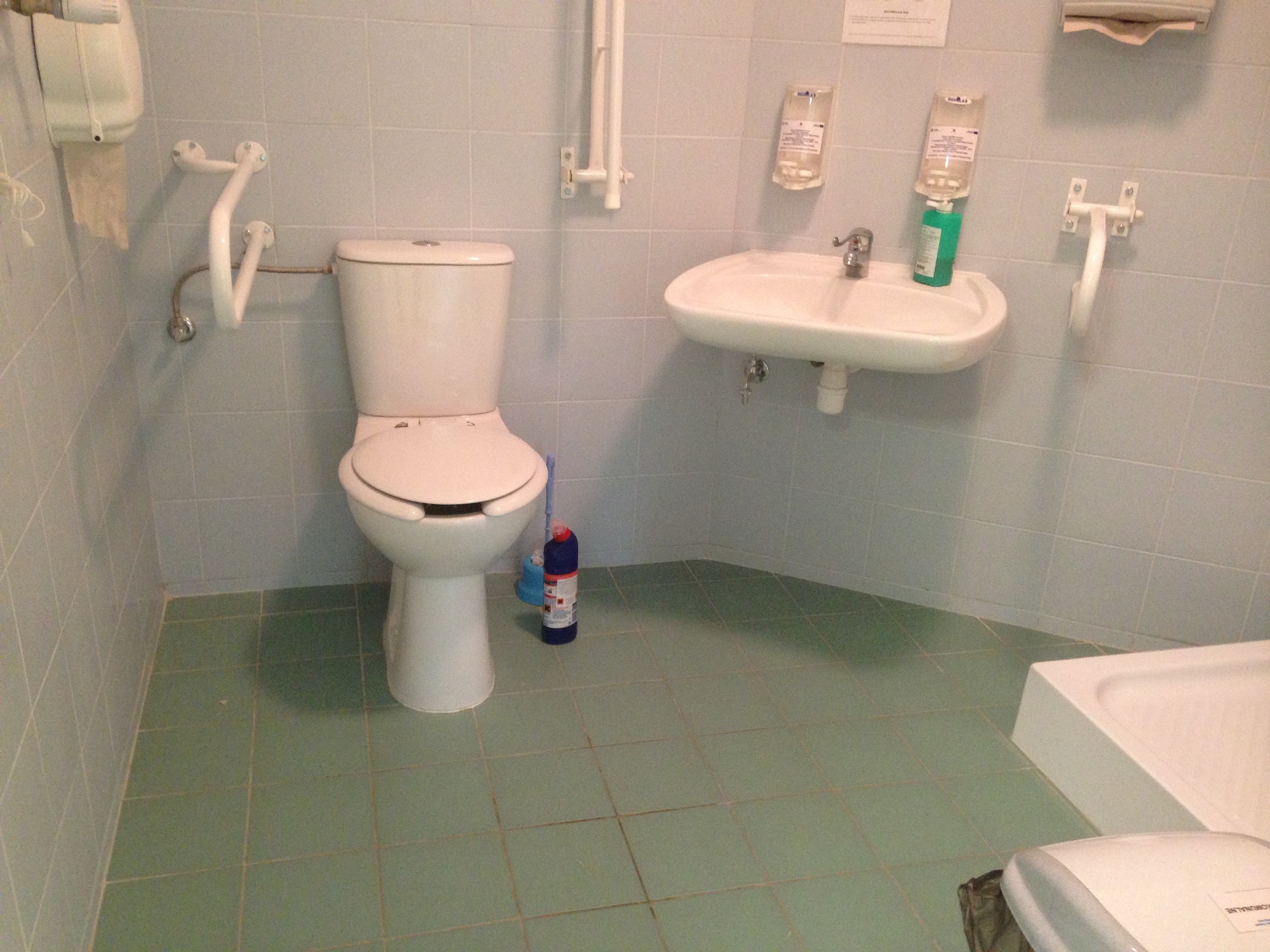 Wnętrze toalety dla niepełnosprawnych na 1 piętrze.